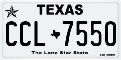 TX license plate CCL7550