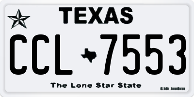 TX license plate CCL7553