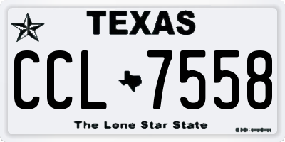 TX license plate CCL7558