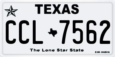 TX license plate CCL7562