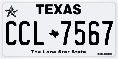 TX license plate CCL7567
