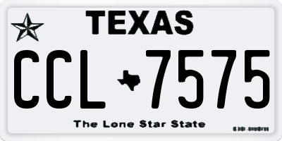 TX license plate CCL7575