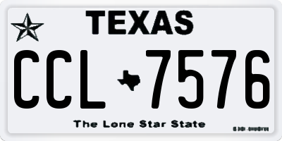 TX license plate CCL7576