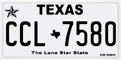 TX license plate CCL7580
