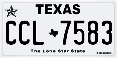TX license plate CCL7583