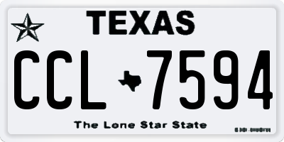 TX license plate CCL7594