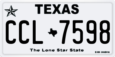 TX license plate CCL7598