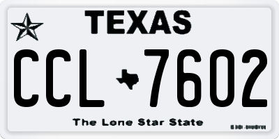 TX license plate CCL7602