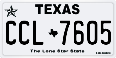 TX license plate CCL7605