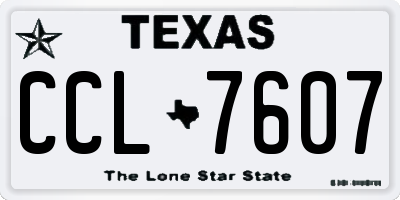 TX license plate CCL7607