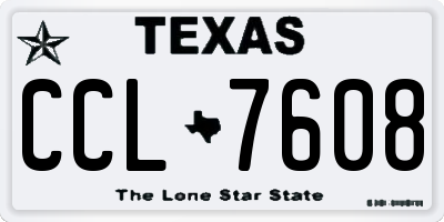 TX license plate CCL7608