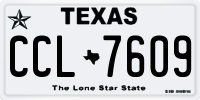 TX license plate CCL7609