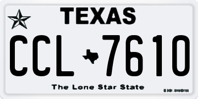 TX license plate CCL7610