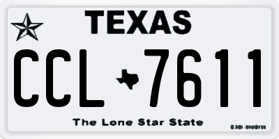 TX license plate CCL7611