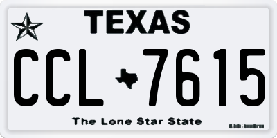 TX license plate CCL7615