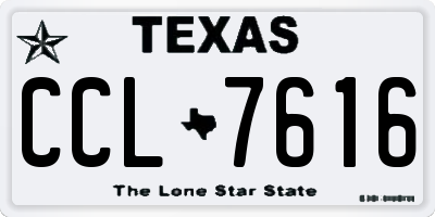 TX license plate CCL7616