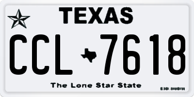 TX license plate CCL7618
