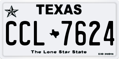 TX license plate CCL7624
