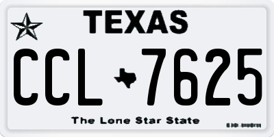 TX license plate CCL7625
