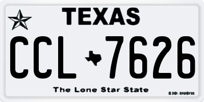 TX license plate CCL7626