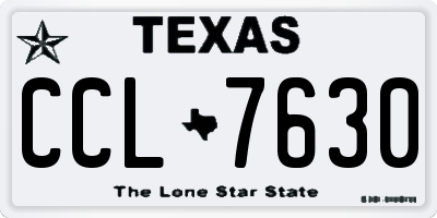 TX license plate CCL7630