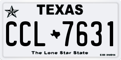 TX license plate CCL7631