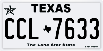 TX license plate CCL7633