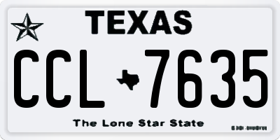 TX license plate CCL7635