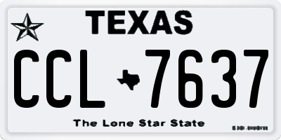 TX license plate CCL7637
