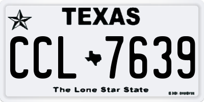 TX license plate CCL7639