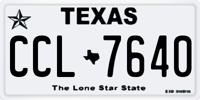 TX license plate CCL7640