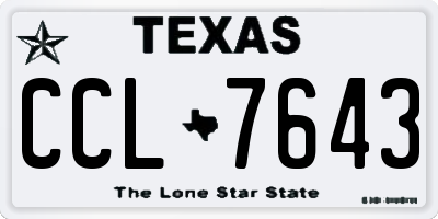 TX license plate CCL7643