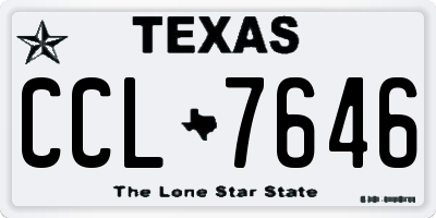 TX license plate CCL7646