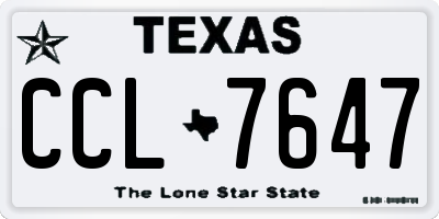 TX license plate CCL7647