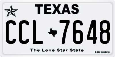 TX license plate CCL7648