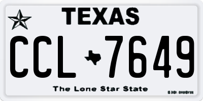 TX license plate CCL7649
