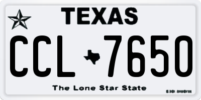 TX license plate CCL7650