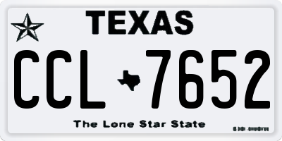 TX license plate CCL7652