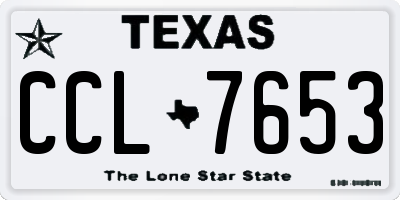 TX license plate CCL7653