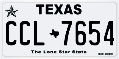 TX license plate CCL7654
