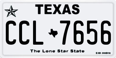 TX license plate CCL7656