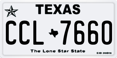 TX license plate CCL7660