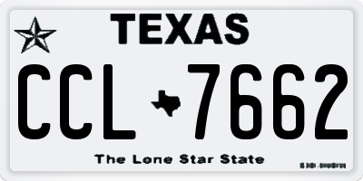 TX license plate CCL7662