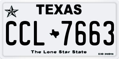 TX license plate CCL7663