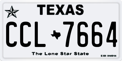 TX license plate CCL7664