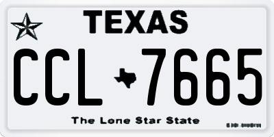 TX license plate CCL7665