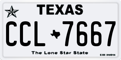 TX license plate CCL7667