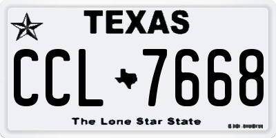 TX license plate CCL7668