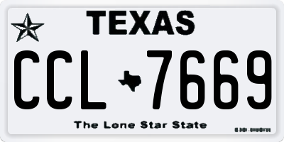TX license plate CCL7669