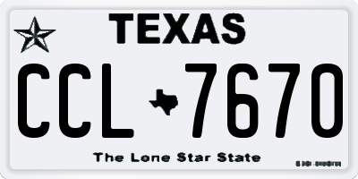 TX license plate CCL7670